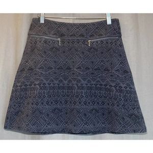 ATHLETA Cassava Strata Print Skirt Women’s Size XS Gray And Black Zippers